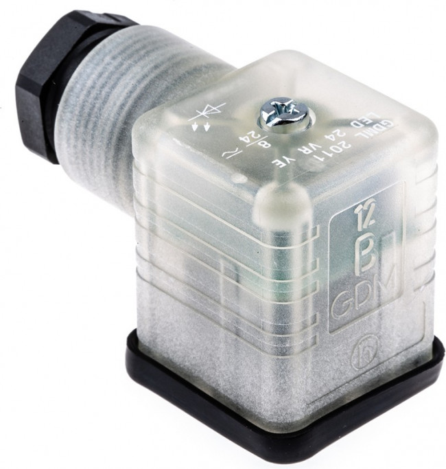 933737212 GDML 2011 LED 24 VR YE black, GDML 2P+E DIN 43650 A, Female Solenoid Valve Connector, with Indicator Light, 24 V ac/dc Voltage 933737212 GDML 2011 LED 24 VR YE black, GDML 2P+E DIN 43650 A, Female Solenoid Valve Connector, with Indicator Light, 24 V ac/dc Voltage