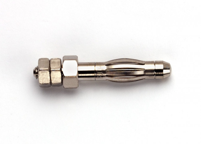 72918, Test Plugs &amp; Test Jacks 4MM PLUG W/ THREADED M3 STUD, 2 NUTS; 12MM (0.5IN) STUD LENGTH,
