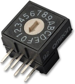 A6RV-162RF, Поворотный переключатель с кодировкой, Серия A6RV, Сквозное Отверстие, 16 Позиций, 24 В DC