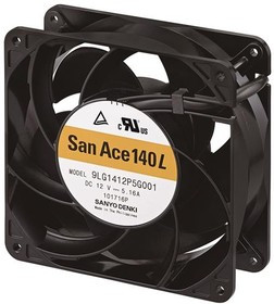 9LG1424P5S001, DC Fans Axial Fan, 140x140x51mm, 24VDC, Ribless, Long Life 180Khr, 4xWire, Tach/PWM