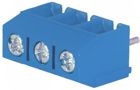 TB-5.08-P-3P/BL, Зажимная рейка для печатных плат, угловой 90°, 5,08мм, на PCB