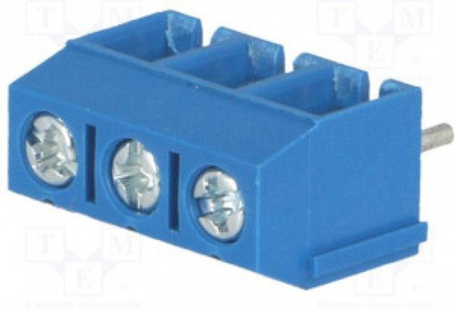 TB-5.08-P-3P/BL, Зажимная рейка для печатных плат, угловой 90°, 5,08мм, на PCB