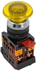 Кнопка AELA-22 "Грибок" желт. с подсветкой NO+NC 220В EKF pbn-aela-1o-220