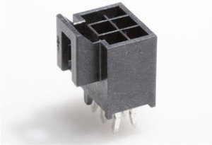 105310-1306, Headers &amp; Wire Housings NanoFit Hdr Vrt 6Ckt DR KNK Pns Blk 30Au