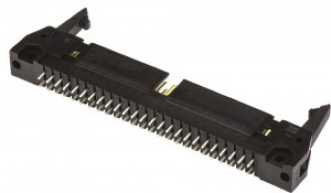 1-5499922-0, Conn Ejector Header HDR 50 POS 2.54mm Solder ST Top Entry Thru-Hole Tray
