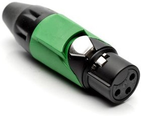 AX3FB5M-AU, XLR Connectors 3P SOCKET F PLUG BLKGLD W GRN MRK SLV AX3FB5M-AU, XLR Connectors 3P SOCKET F PLUG BLKGLD W GRN MRK SLV