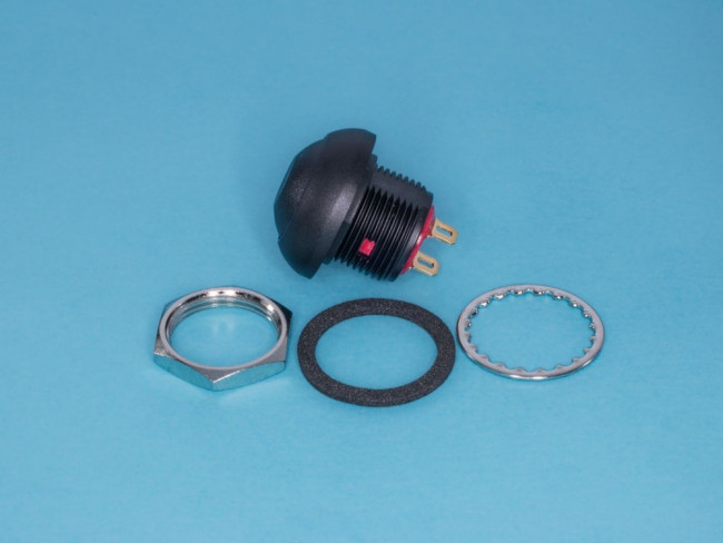 PSW-7-B, Кнопка круглая 12мм 125В 0,125А без фиксации, герметичная IP67, черная PSW-7-B, Кнопка круглая 12мм 125В 0,125А без фиксации, герметичная IP67, черная