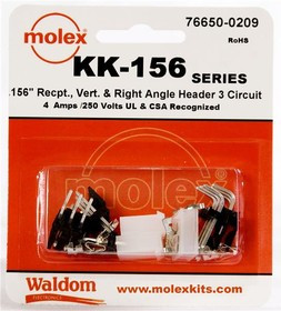 76650-0209, Headers &amp; Wire Housings KK-156 Connector Kit V &amp; RA Hdr Rec 3Ckt