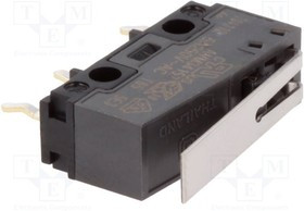 AVM34153-A, Микропереключатель SNAP ACTION, с рычагом, SPDT, 5A/250ВAC, IP40