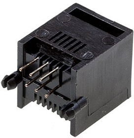 L-KLS12-124- 6P6C-W/O-1-01, розетка угловая на плату тип 1A (TJ1A - 6P6C)