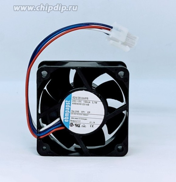 Вентилятор Ebmpapst 624/39HHPR 24V 0.16A 3,7W 60x60x25 4pin