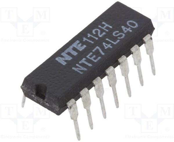 NTE74LS40, IC: digital; NAND; Ch: 2; IN: 4; TTL; THT; DIP14