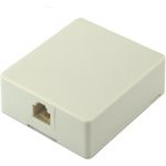 TJC6P4C-G, Розетка телефонная, 1 порт RJ-11, серая