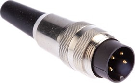 SV40, Разъем: M16, вилка, "папа", пайка, на провод, PIN: 4, 5А, 250В, прямой