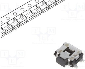 EVQP7L01P, Микропереключатель TACT, SPST, Пол: 2, 0,05A/12ВDC, SMT, 1,6Н