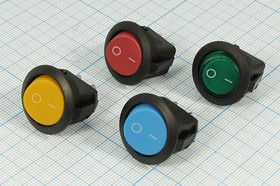 Выключатель клавишный, 2T, 6А, ON-OFF, d20,0, черный/красный, MRS101-9; №1072 R ПКл\\ 6\ON-OFF\d20,0\чер\ кр\\2T\MRS101-9\