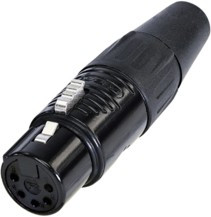 RC5F-B, XLR Connectors 5P FEM XLR CBL CONN BLACK/GOLD - BAG