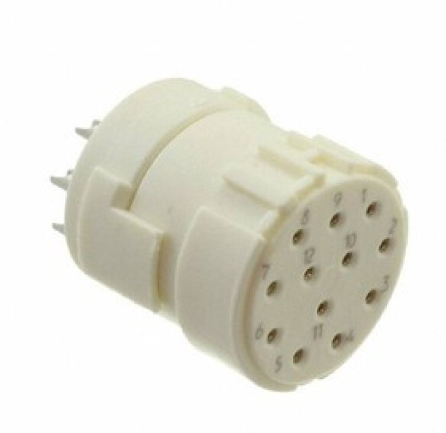 09 3448 00 04, Circular Connector, M12, Socket, Straight, Poles - 4, Wire, Panel Mount