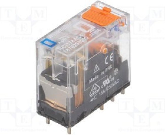 RCI374AC4, Реле: электромагнитное, SPDT, Uобмотки: 24ВDC, 16A/240ВAC, 4000ВА RCI374AC4, Реле: электромагнитное, SPDT, Uобмотки: 24ВDC, 16A/240ВAC, 4000ВА