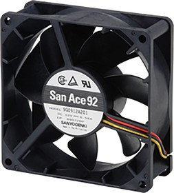 9G0912S201, 9G Series Axial Fan, 12 V dc, DC Operation, 120.1m³/h, 4.56W, 380mA Max, 92 x 92 x 38mm