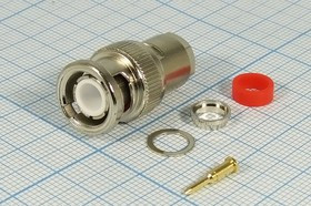 Высокочастотный штекер BNC прижимной под кабель RG6; №556 штек BNC\RG6\\\ Высокочастотный штекер BNC прижимной под кабель RG6; №556 штек BNC\RG6\\\