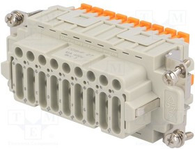 CDSHM27N, Разъем: HDC, "папа", CDSH, PIN: 27, 27+PE, размер 77.27, 10А, 400В