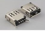 54-00005, Conn USB Type A RCP 4 POS 2mm/2.5mm Solder ST Thru-Hole 4 Terminal 1 Port