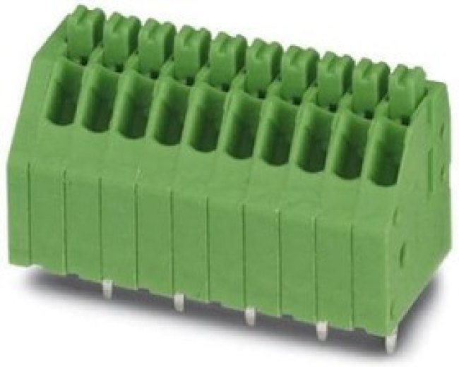 PCB terminal, 15 pole, pitch 2.5 mm, AWG 24-20, 2 A, spring-clamp connection, green, 1990135 PCB terminal, 15 pole, pitch 2.5 mm, AWG 24-20, 2 A, spring-clamp connection, green, 1990135