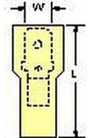 MNU10-250DMIK, Terminals 10-12 .250ML DISC Yellow