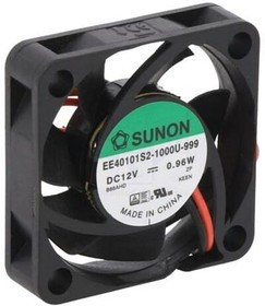 EE40101S2-1000U-999, Вентилятор осевой, 12В DC, 40х40x10мм, подшипник скольжения, 12куб.м/ч, 23дБА EE40101S2-1000U-999, Вентилятор осевой, 12В DC, 40х40x10мм, подшипник скольжения, 12куб.м/ч, 23дБА