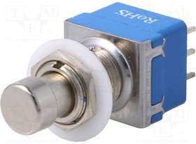 FC71102, Переключатель: кнопочный, Пол: 2, 3PDT, 2A/250ВAC, OFF-ON, d12,2мм