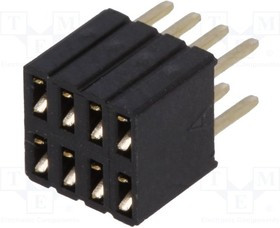 DS1065-08-2X4S8BV, Гнездо, IDC, "мама", PIN 8, прямой, 1,27мм, THT, 2x4, gold flash DS1065-08-2X4S8BV, Гнездо, IDC, "мама", PIN 8, прямой, 1,27мм, THT, 2x4, gold flash