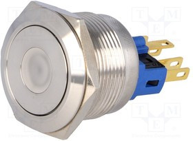 V22-11D-24B-S, Переключатель: антивандальный, Пол: 2, SPST-NO + SPST-NC, IP65