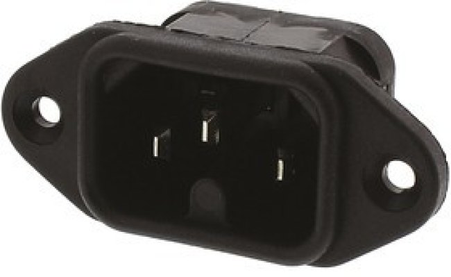 PX0590/63, C16 Panel Mount IEC Connector Male, 10A, 250 V PX0590/63, C16 Panel Mount IEC Connector Male, 10A, 250 V