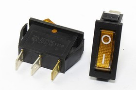 Переключатель клавишный, контакты 3T, 15А, ON-OFF, 13.5x30.5, подсветка ILкрасная, IRS-101-1C