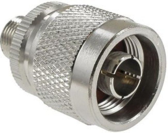 242156-75, Conn Type N-Type F Adapter 75Ohm ST M/F Gold