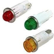 1090QC1-12V, LAMP, INDICATOR, INCANDESCENT, 16MM, RED