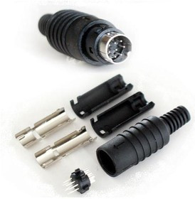 KLS1-294-M-08-B, Разъем mini DIN штекер 8pin пластик на кабель