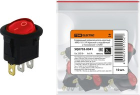 Клавишный переключатель круглый MIRS-101-3-R красный с подсветкой 2 положения 1з TDM Клавишный переключатель круглый MIRS-101-3-R красный с подсветкой 2 положения 1з TDM