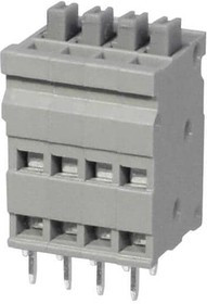 TBL009V-254-04GY-2GY, Fixed Terminal Blocks Terminal block, screwless, 2.54, Vertical, 4, Gray w Gray Button