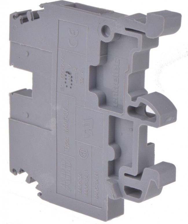 1SNA115468R2000, SNA Series Grey DIN Rail Terminal Block, 4mm², Single-Level, Screw Termination