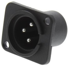 455093, XLR Connector, Plug, Straight, Panel Mount, 3 Poles