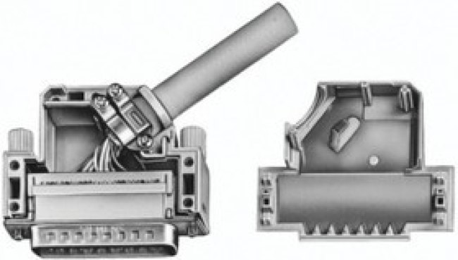 6-1393738-0, AMPLIMITE Series Polymer Angled D Sub Backshell, 15 Way