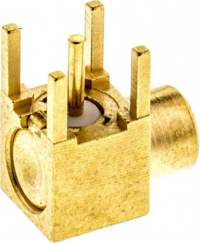 R113665000W, jack Through Hole MCX Connector, 50, Solder Termination, Right Angle Body R113665000W, jack Through Hole MCX Connector, 50, Solder Termination, Right Angle Body