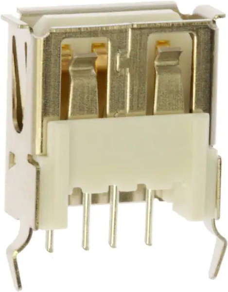 690-004-260-013, USB Connectors SINGLE JACK TYPE A GOLD FLASH VERTICAL
