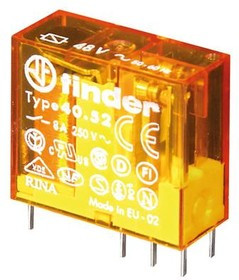 405282305000, Реле электромеханическое универсальное миниатюрное, монтаж на печатную плату или в розетку, выводы с шагом 5мм, 2CO 8A, контак