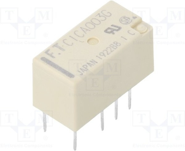FTR-C1CA003G, Реле: электромагнитное, DPDT, Uобмотки: 3ВDC, 0,3A/125ВAC, 2A