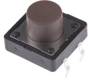 DTS25NV, Brown Plunger Tactile Switch, SPST 50 mA @ 12 V dc 4.2mm