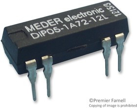DIP05-1A72-12D, Герконовое реле, SPST-NO, 5 В DC, Сквозное Отверстие, 500 Ом, 1 А DIP05-1A72-12D, Герконовое реле, SPST-NO, 5 В DC, Сквозное Отверстие, 500 Ом, 1 А