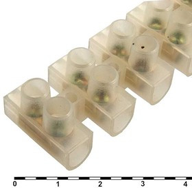 PA12-30A-20mm U-Type, Клеммная колодка винтовая типа U PA12, 12 контактов, 30 A, 400 В, 20 мм2, корпус нейлоновый белый